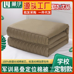 School Military Training Quilt Easy to Stack Quilt Dormitory Housekeeping Cotton Quilt Spring Autumn Winter Quilt Student Employee Military Green Quilt Core