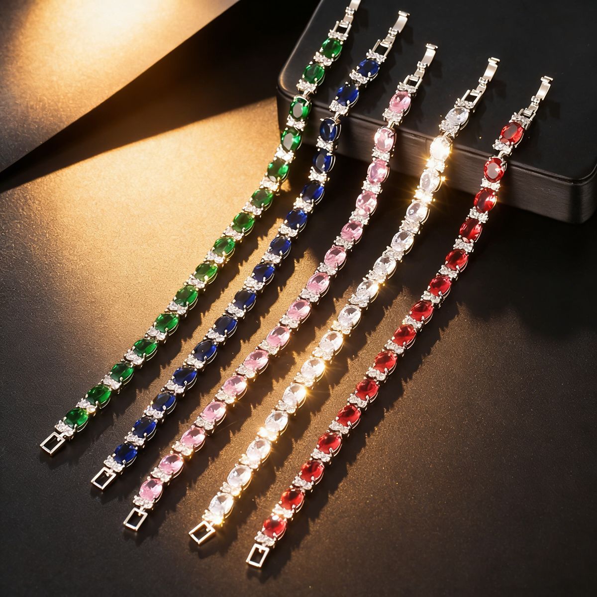 European and American Cross-Border Zircon Bracelet Jewelry for Women, Single Row Full Diamond Tennis Chain, Hip-Hop Ins Style, Light Luxury Men's Bracelet Wholesale