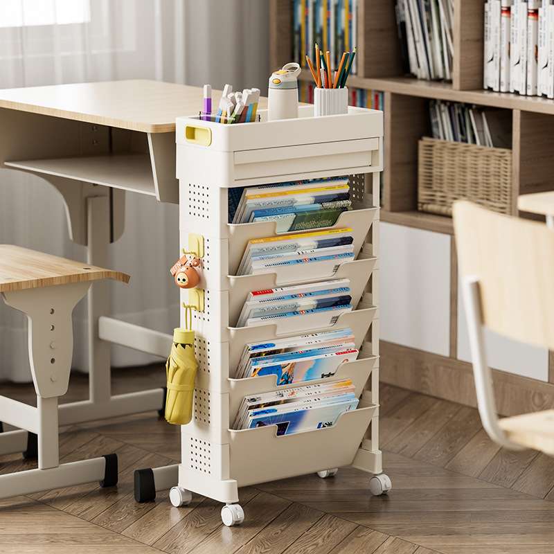 Multifunctional Student Home Book Storage Rack Large Capacity Simple School Desktop Notebook Pen Storage Rack Organization Rack