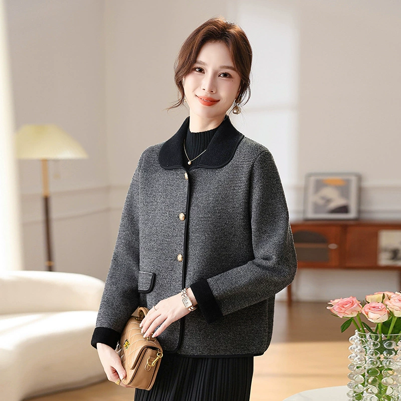 Новый универсальный кардиган-жакет 2025 года для мам: модный вязаный кардиган, женский топ для женщин среднего возраста, осенняя верхняя одежда