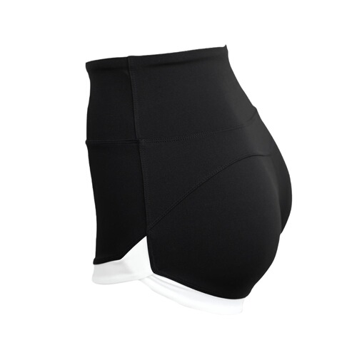 High-waist tummy-tuck butt-lifting outerwear yoga fitness peach-butt color-blocked three-quarter yoga shorts for women