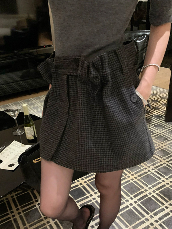槿一 抽褶半身裙女秋季新款复古花苞裙短裙辣妹短款A字裙裙子2025|undefined