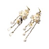 Advanced earrings from pearl, flowered, light luxury style