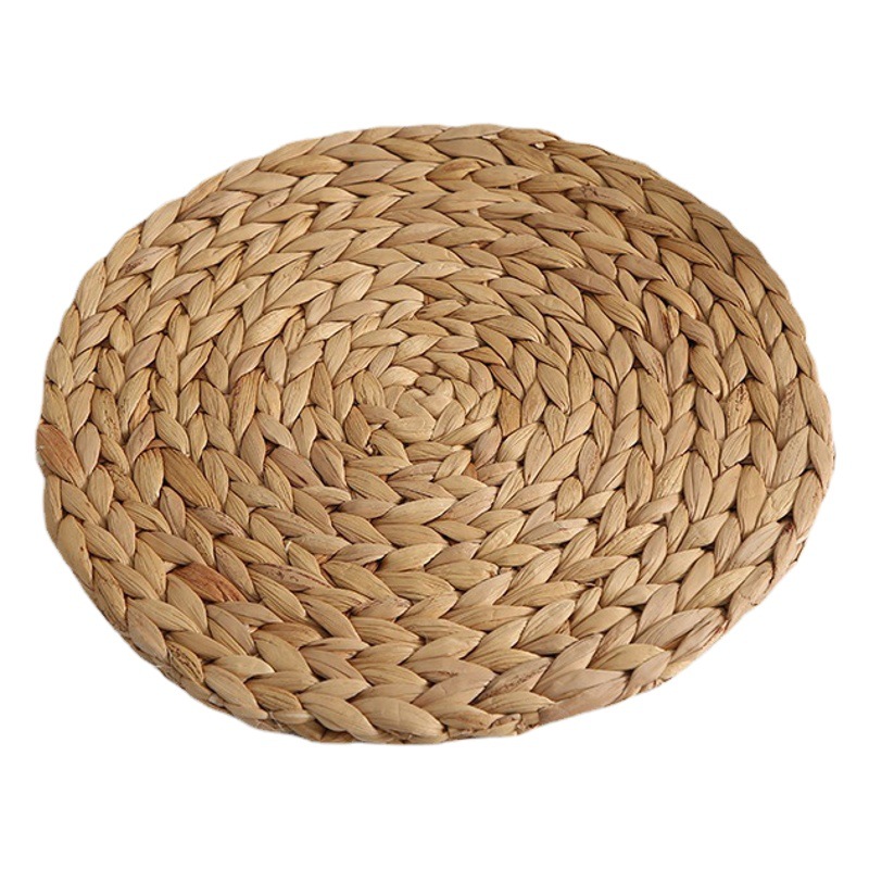 Alfombrilla de paja de jacinto de agua vietnamita, taza, tazón, olla, antiescaldado, aislamiento térmico, mantel decorativo de la mesa del comedor