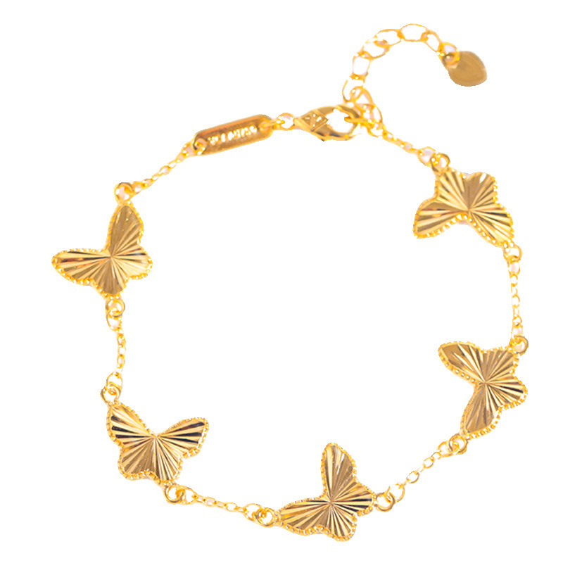 Nouveau bracelet papillon laser flash plaqué or pour femme, simple, tendance, léger, luxueux, élégant_voghion.com