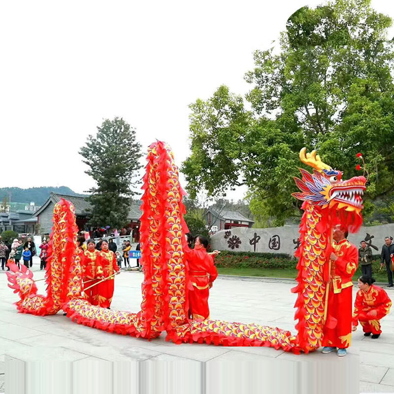 春節イベントパフォーマンス用の龍と獅子舞の小道具、大人用の龍ランタン、学生運動会のステージ用の9セクションドラゴン|undefined