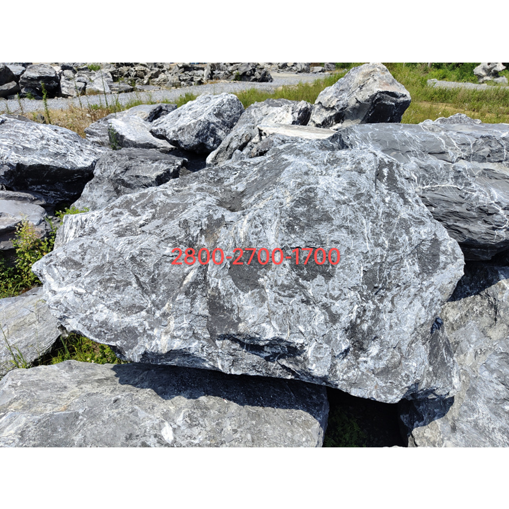 新品黑山石品种，黑山石枯山水景色打造，英德石绿化假山石头