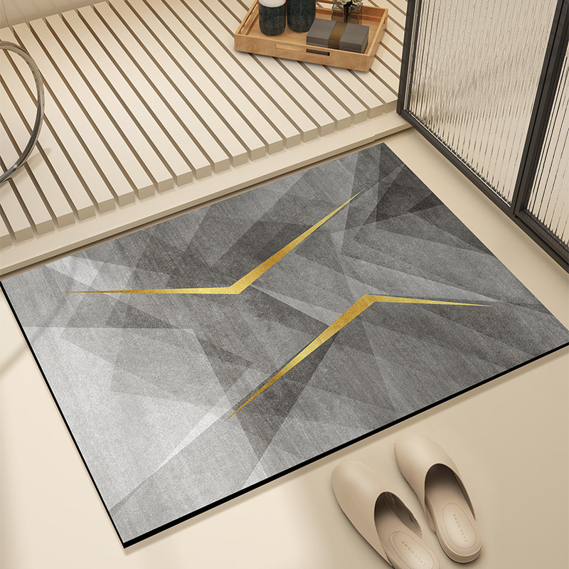 Alfombra de baño de lujo ligera de alta calidad, puerta de baño absorbente de agua resistente al desgaste antideslizante alfombra de barro de diatomas doméstica