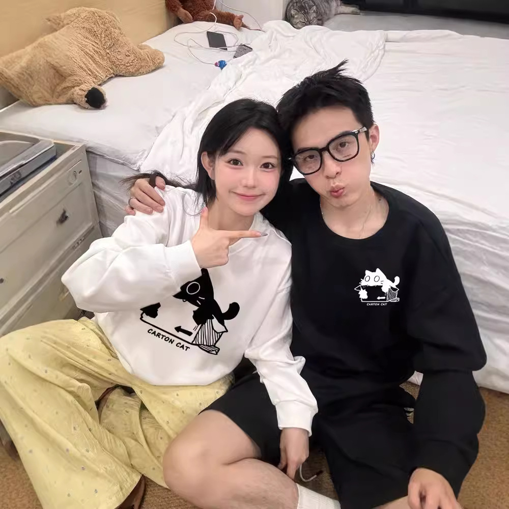 다른 연인 의류 조끼 봄과 가을 겨울 2024 새로운 라글란 소매 조수 브랜드 슈퍼 파이어 한국 하이 엔드 코트