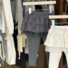 女童春秋裤子甜美芭蕾风绣花屁帘休闲裤新款儿童宝宝外贸打底裙裤