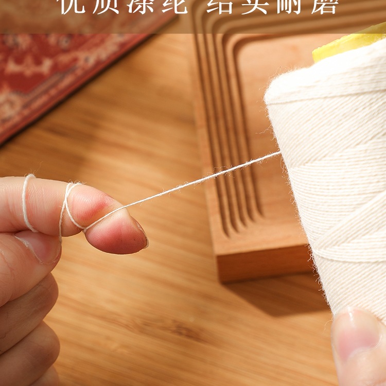 Kit de hilo de edredón de costura hecha a mano 3 hebras de hilo de edredón de costura gruesa, hilo de algodón blanco, hilo de algodón grueso antiguo