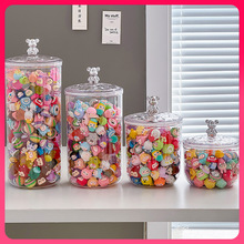 ⇛萌粒收纳盒大容量迷你手办展示架密封糖果罐摆件置物架透明