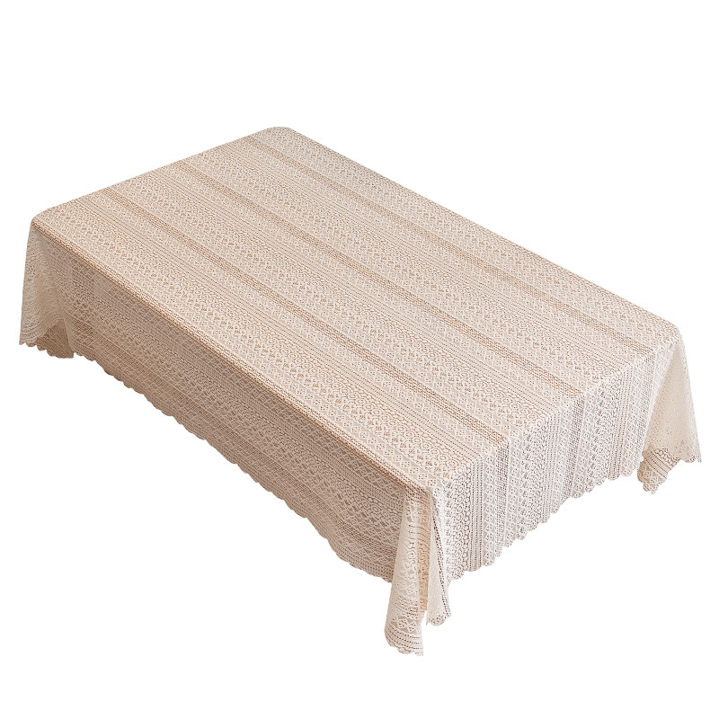 2025 mantel de encaje pastoral francés, mesa de centro decorativa a prueba de polvo, mantel decorativo, mantel rectangular para el hogar al por mayor