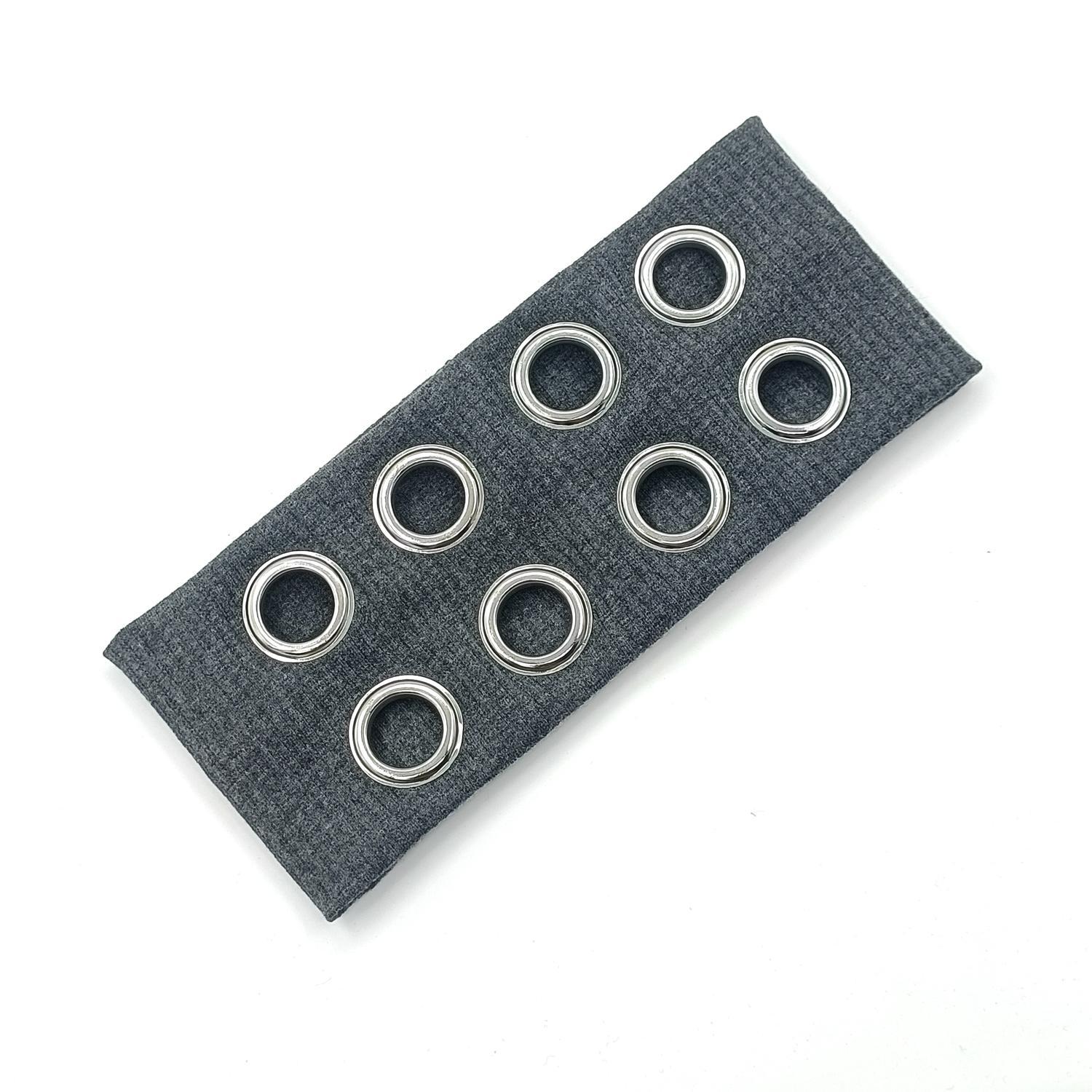 HW241201-20x8cm针织布+8气眼朋克风钉釦头带-