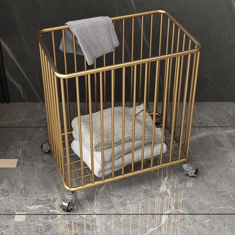 바퀴 달린 황금색 [직사각형 더러운 옷 바구니]