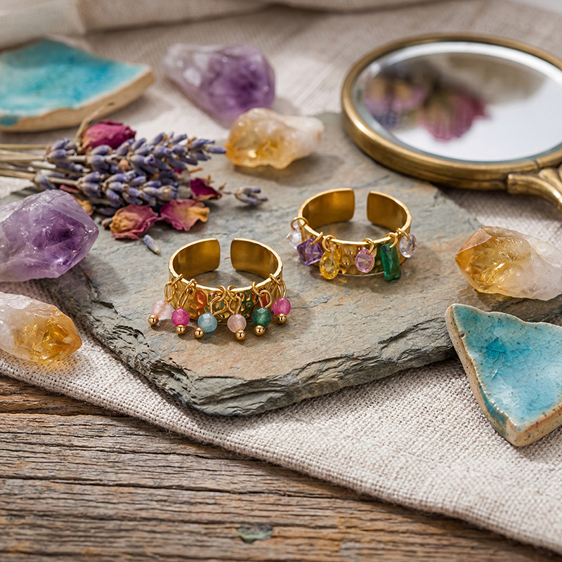 Tina Europa y los Estados Unidos transfronterizos 18K Goldins perlas de viento abiertas irregulares anillo de nicho de diseño de joyas mujeres al por mayor