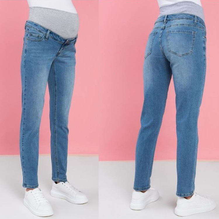 Foreign trade pregnant women's jeans custom-made export high-end pregnant women's pants high elastic processing custom order plus size