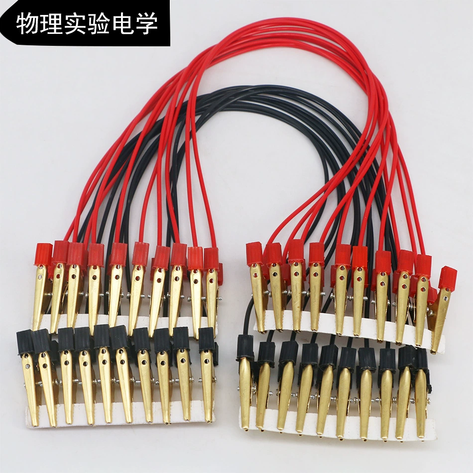 Двусторонний зажим для проводов в виде крокодила, эксперимент по физике электрической цепи, 40 см, двусторонний зажим для проводов