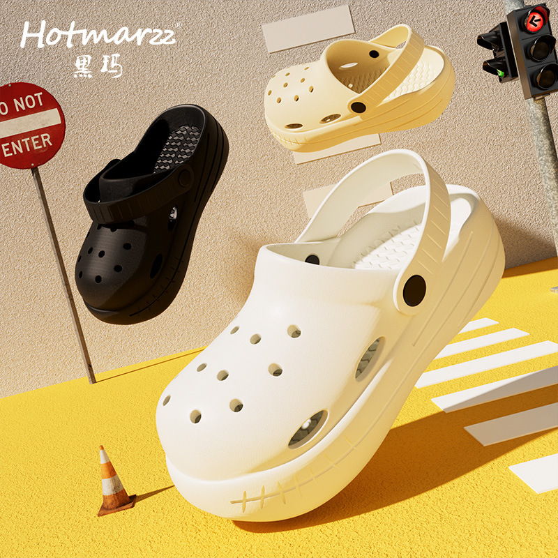 Hotmarzz Heima Women's Solid Color Cave Shoes Cute Cave Shoes Non-slip Slippers Summer Beach Shoes