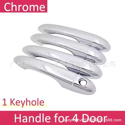 Suitable for 14-19 Jeep Cherokee KL Chrome Handle Cover Free Light Door Handle Decorative Sticker (Portal Wrist) - single-hole-handle