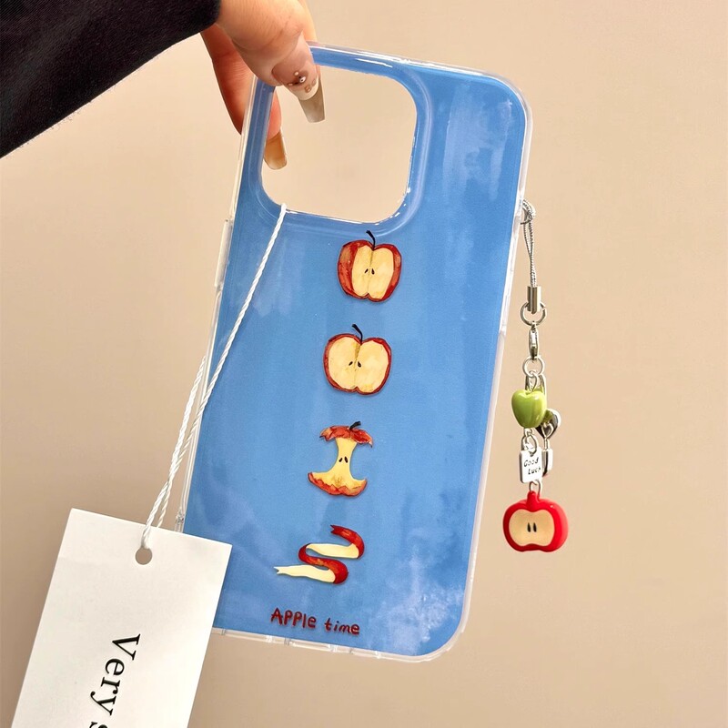Ins-Style Fun Graffiti Apple Case Suitable for iPhone 17 Couple 16 Pro Max Phone Case 13 Apple 15P with Pendant