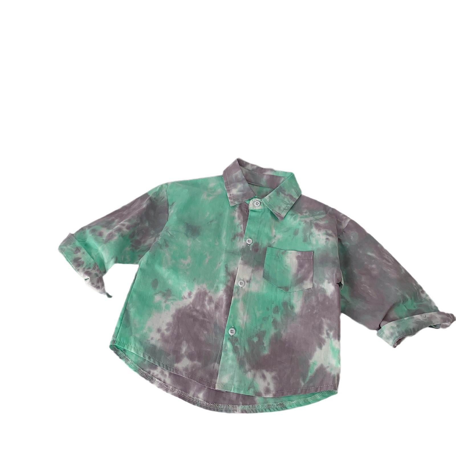 Maibao camisa de los niños 2024 primavera camisa teñida de los niños y niñas casual Top nuevo puro algodón cardigan moda