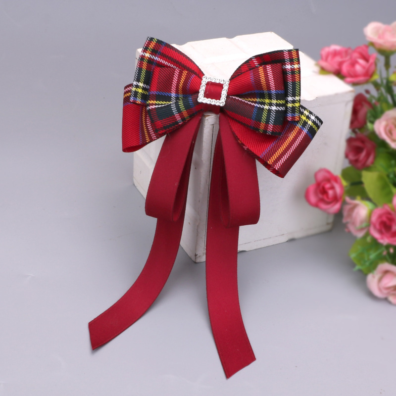 2pcs Children's girls british school style school uniforms plaid bowknot headdress for kids stage choir horsetail hairpin hair ribbon gogo dancers photos hair clip