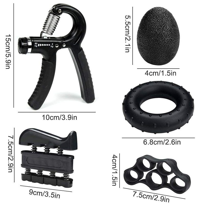 調節可能な握力セット、ハンドトレーナー、握力リング、フィンガーエクササイザー、フィットネス用品5点セット|undefined