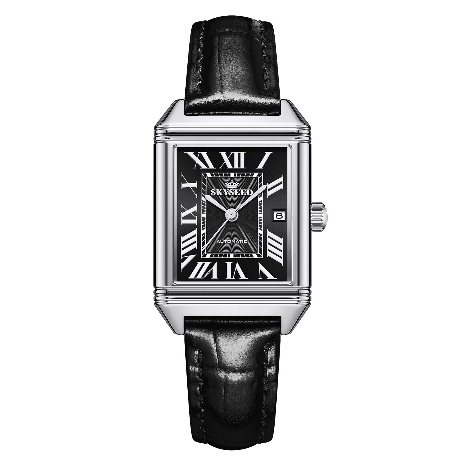 Skyseed Tian Dai Export New Mechanical Watch Couple Men's Watch Women's Rectangular Roman Calfskin Watch