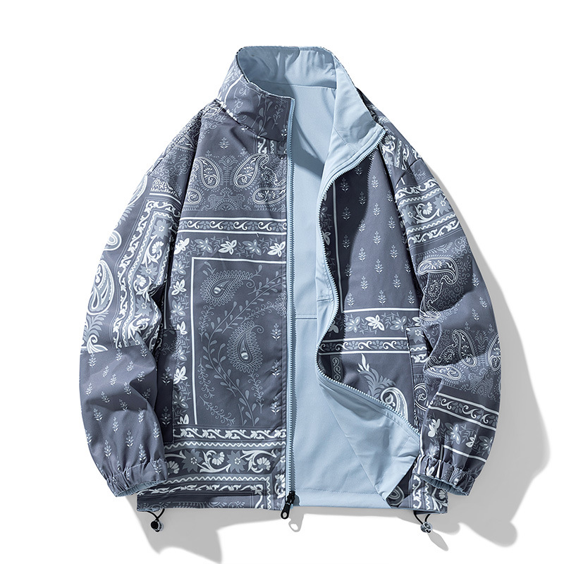 Chaqueta de hombre de tamaño grande 2024 nuevo chaqueta de hombre de doble cara, moda casual juvenil, chaqueta de cuello de hombre suelta