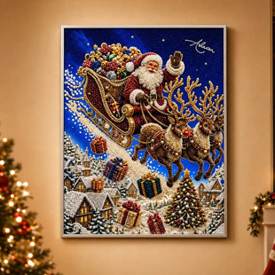 ����Festive Christmas Pearl Diamond Painting�}�Q��DIY�ʯ��