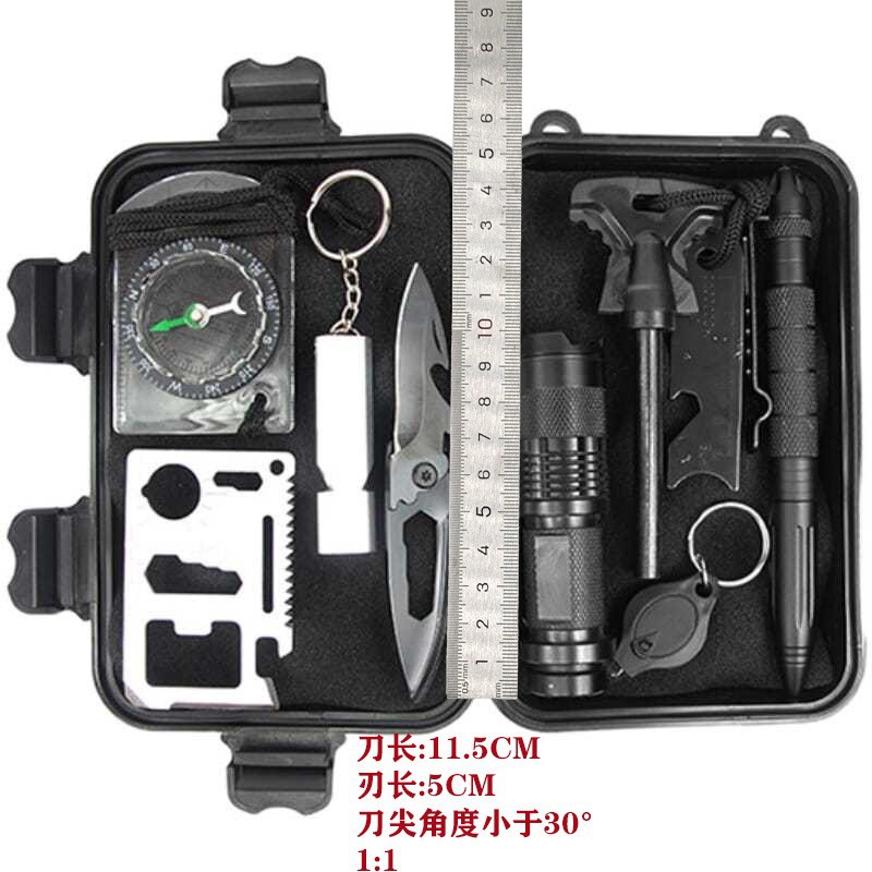 8-in-1 Outdoor Equipment Survival Sealable Box, Multi-Functional Outdoor First Aid Box, Sos Emergency Survival Tool Set