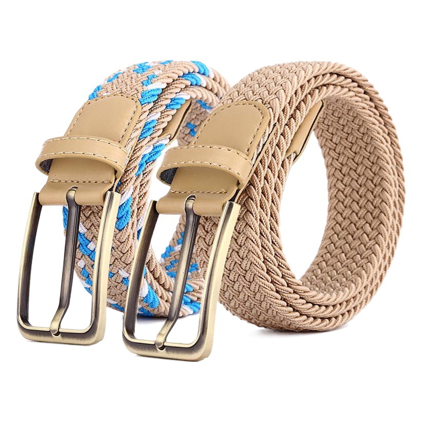 Correa de aleación rectangular 39 Color hombres y mujeres de la aguja cuero hebilla pantalones elásticos cinturón coreano cinturón tejido de lona elástica