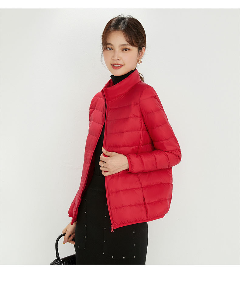 90 chaqueta de plumón de mujer con capuchón ligero corto de tamaño grande ligero estilo extranjero chaqueta de plumón blanco chaqueta Pinghu al por mayor