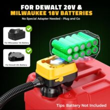 3.2加仑/分钟的便携式燃油泵，兼容DeWalt 20V和Milwaukee 18V电