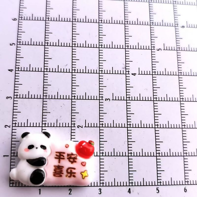 可爱字牌熊猫树脂配件diy手机壳发夹水杯中控车载贴片材料批发|undefined