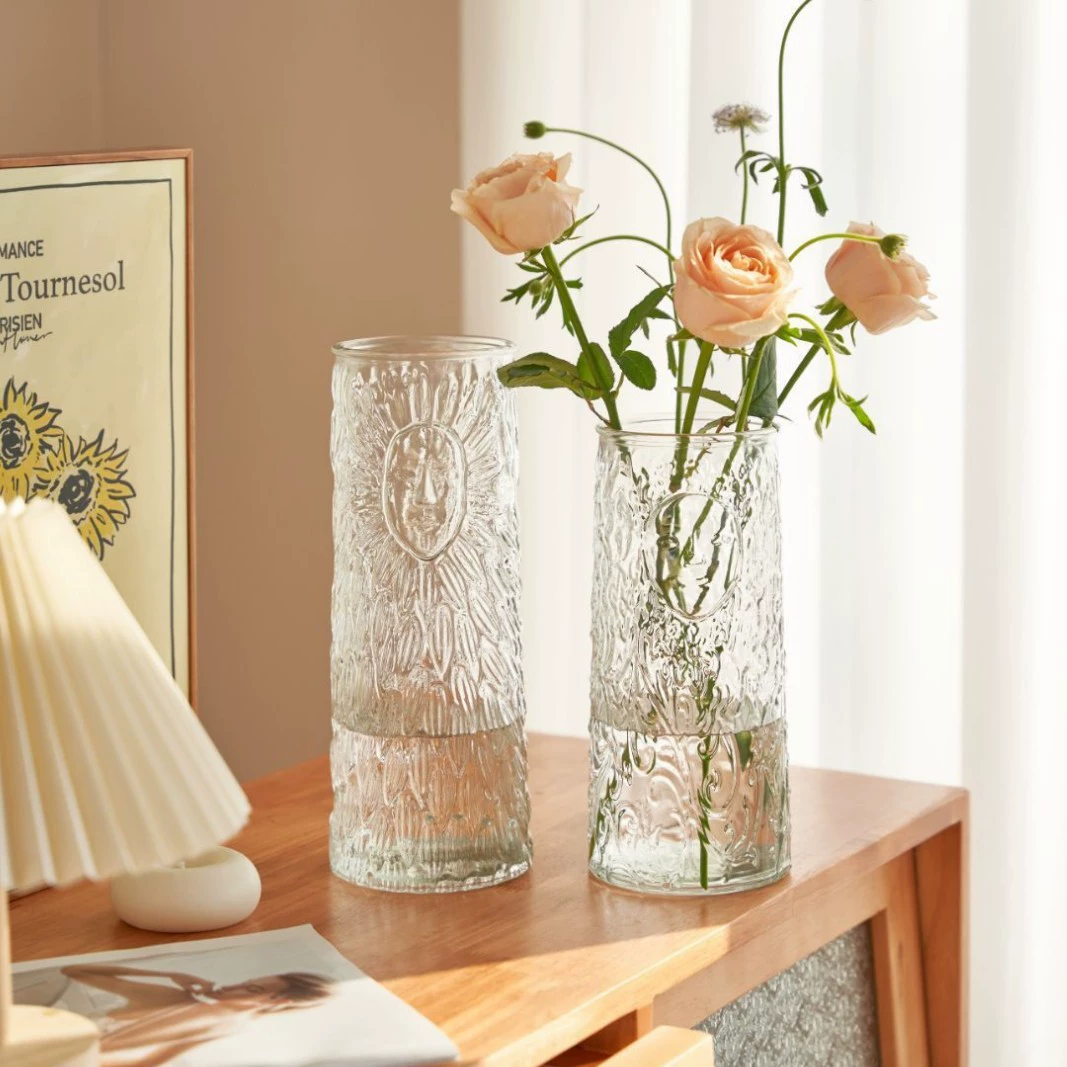 Сетка красная ретро богиня рельефная резная прозрачная стеклянная ваза декоративная украшение домашний гидропонный контейнер рабочий стол