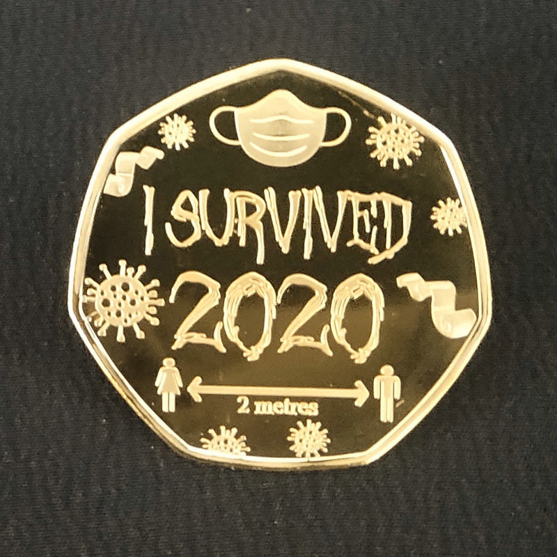 抗击疫情ISURVIVED2020 纪念币 2020我生存纪念  Lucky幸存者硬币