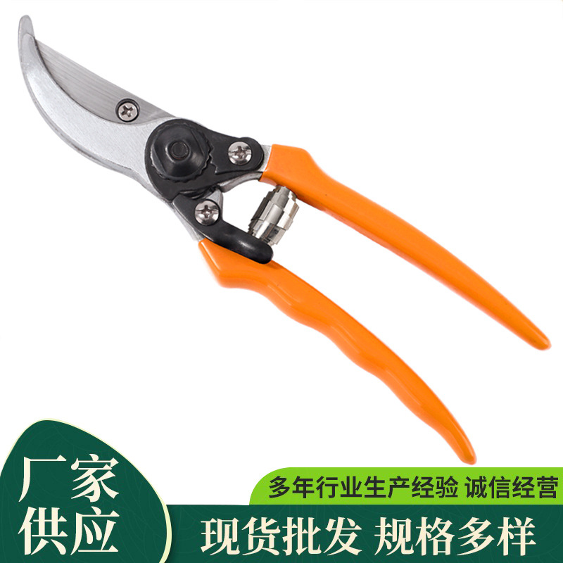 厂家直发新款安全园艺修枝剪高碳钢软胶柄省力粗枝剪便携园林工具