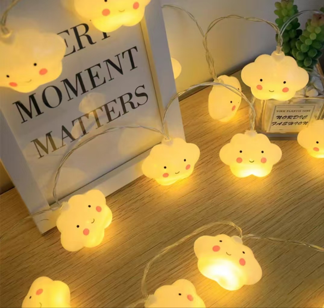 LED estrellas nubes sonrientes lámparas string luces decorativas decoraciones de la habitación de niños accesorios fotográficos luces de atmósfera