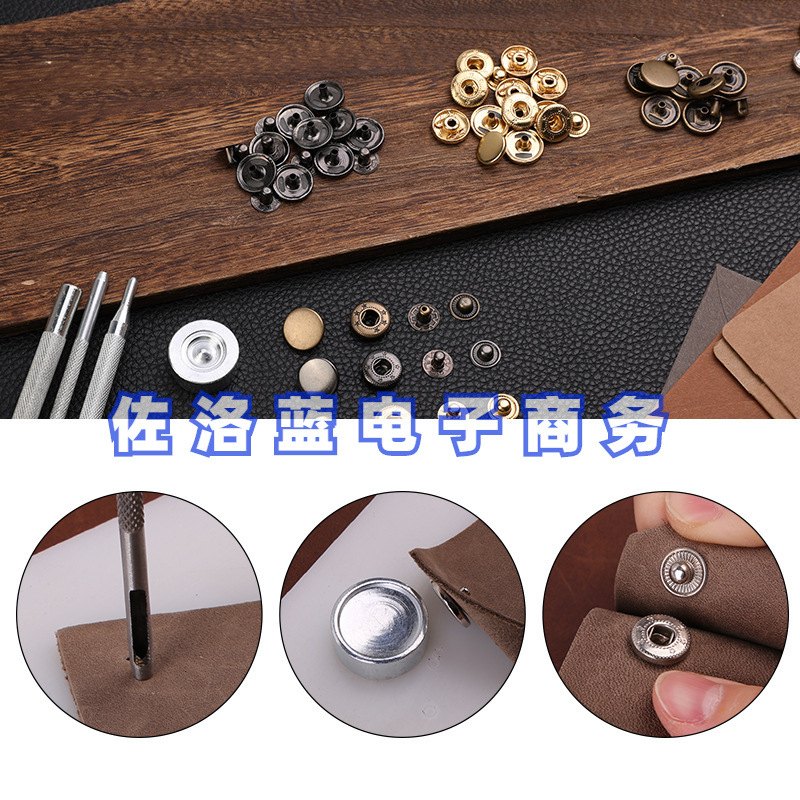 Cross-border 633 655 831 traje de hebilla de cuatro juntas de metal redondo hebilla de cobre ropa para niños y madre botón accesorios de equipaje botón