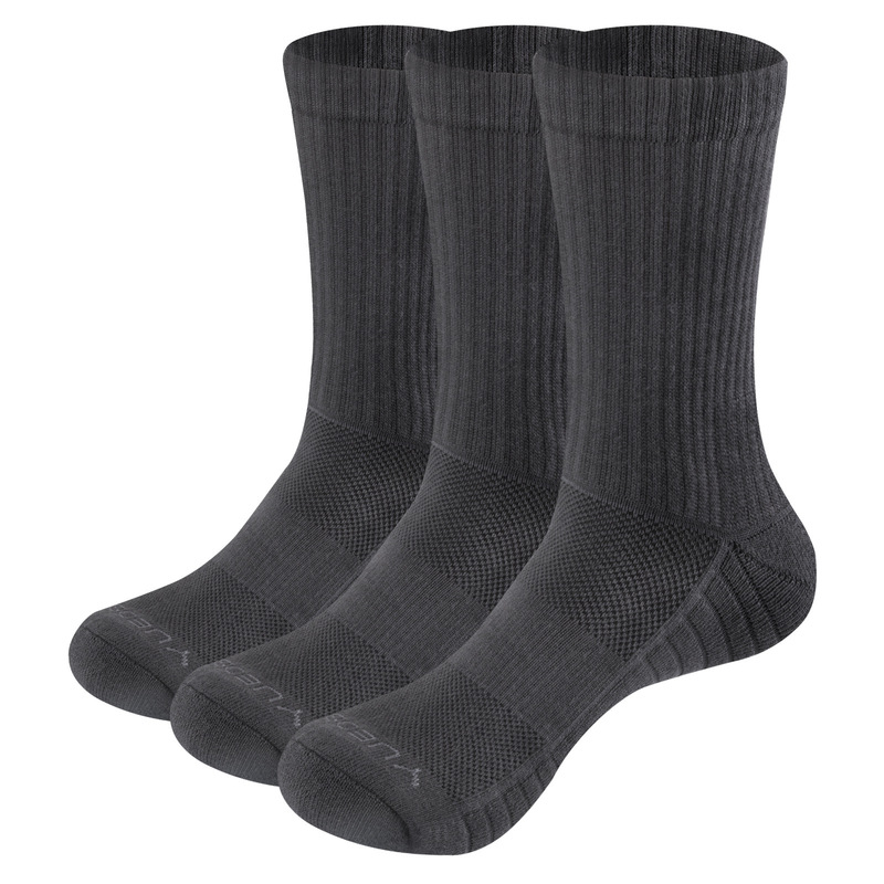 Yuedge Popular Combed Cotton Towel-Soled Mid-Calf Sports Socks for Men and Women, Hiking, Mountaineering, Running, Travel, Basketball Socks