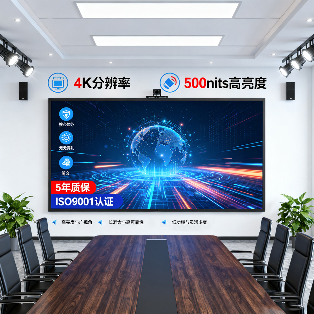 Pantalla LED a color completo Pantalla comercial de pequeño paso Sala de videoconferencia Pantalla LED de empalme sin costuras Pantalla grande