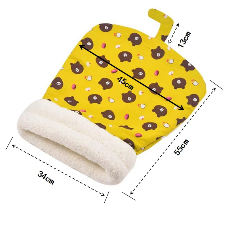 Nido de gato de mascota cachemira de cordero otoño invierno cálido gato bolsa de dormir perforación cerrada gato de seguridad invierno gato algodón nido