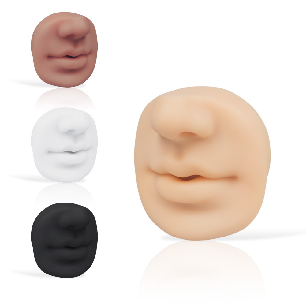 Fuente de embalaje independiente tricolor novato 5D estereoscópio silicona bordado elegante sonrisa labio ejercicio modelo herramienta transfronteriza