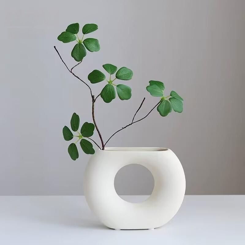 Wabiji ins viento de alto valor cerámica negra jarrón decorativo arte arreglo floral sala de estar vitrina porche decoración al por mayor