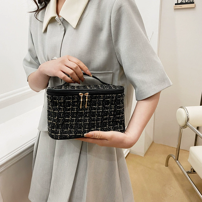 Новая косметичка в Корейском стиле, маленькая Портативная сумка для хранения косметики в стиле Chanel большой емкости, многофункциональная сумка для стирки высокого уровня