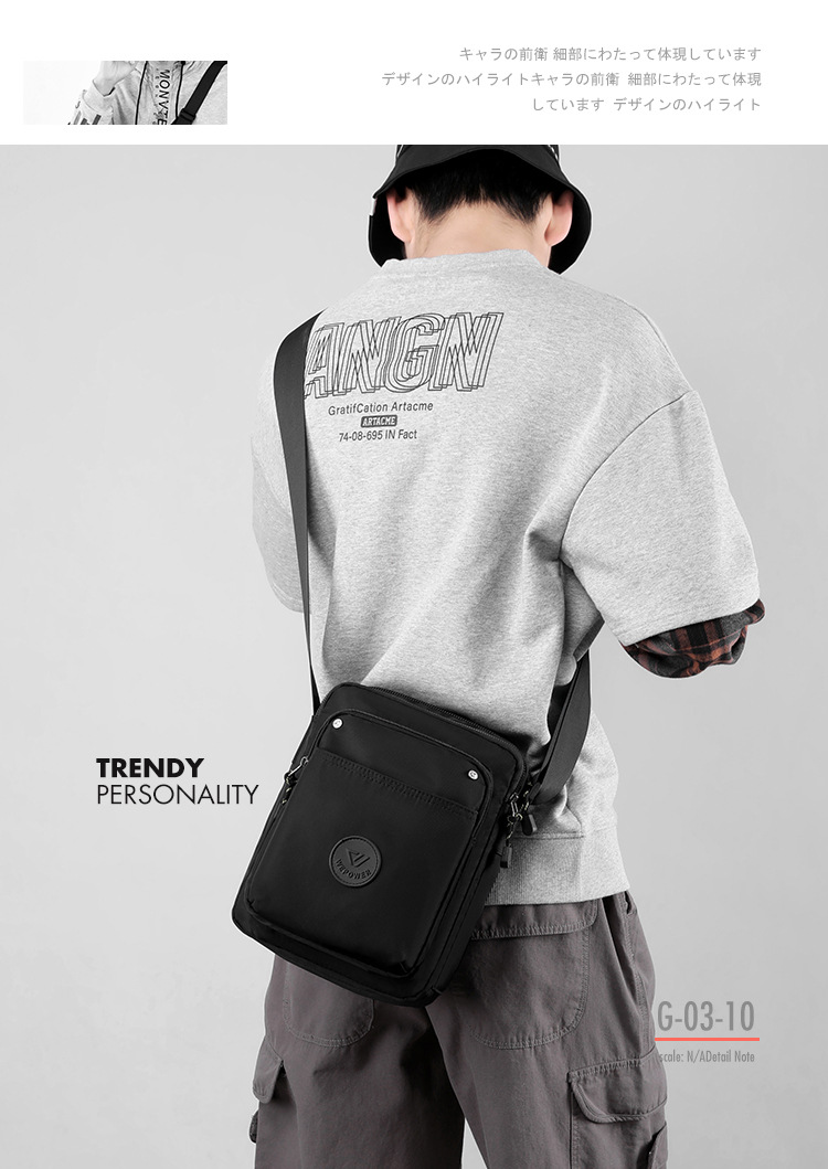 The new cross-border travel crossbody men's bag trend, single-shoulder bag, large-capacity casual men's single-shoulder small cross bag details Picture