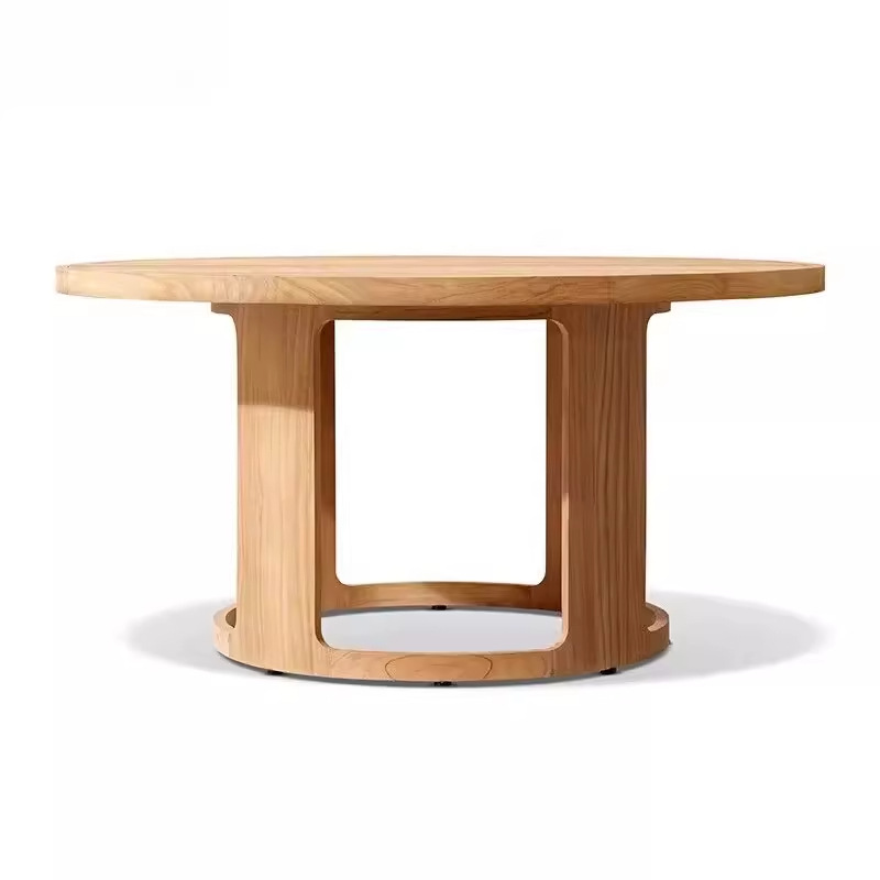 Mesa y silla de madera maciza al aire libre patio hotel impermeable al aire libre protección solar alojamiento residencial de madera mesa y silla de comedor muebles de exportación