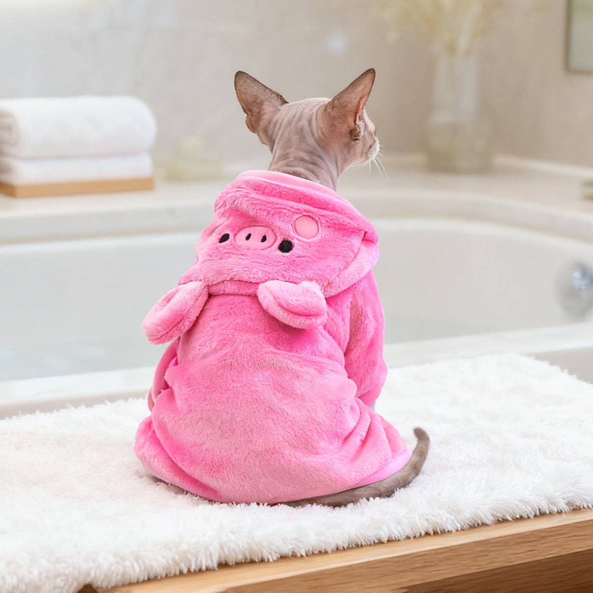 귀여운 만화 목욕 수건 - 작은 돼지